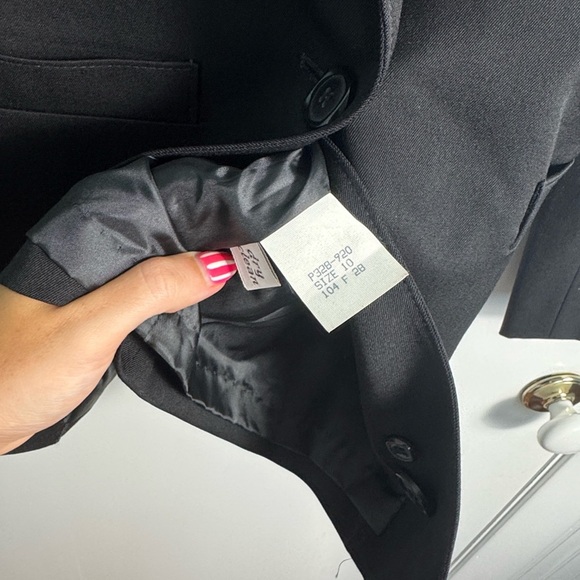 Vintage Pendleton Black One Button Virgin Wool Blazer Women Size 10 - Picture 4 of 8